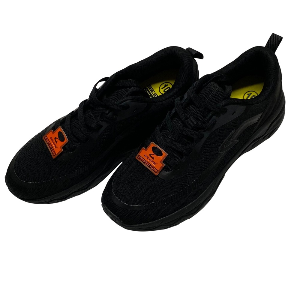 Geers Comfort Foam Mens Black Mesh Athletic Running Walking Sneakers Size 10 NEW